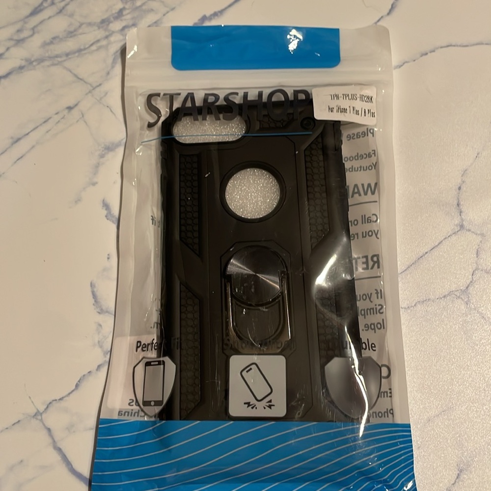 NWTs-IPhone case w/clear glass for shatter proof & kickstand black color